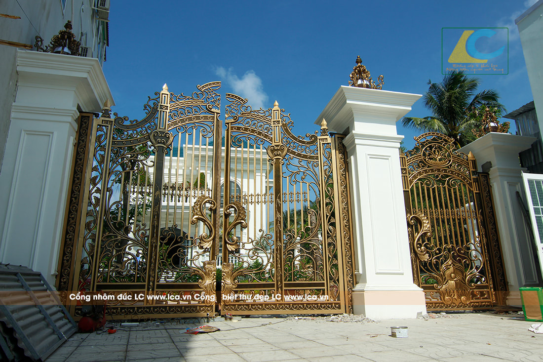 Mẫu cổng biệt thự đẹp của cổng nhôm đúc Hà Nội LC thực hiện tại Phú Quốc Kiên Giang